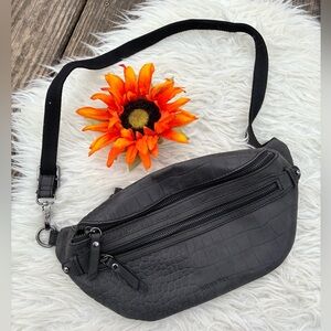 BURKELY genuine Croc-Embossed genuine Leather Belt Bag